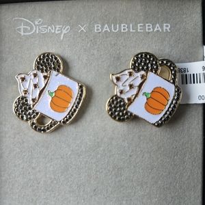 Nwt Mickey mouse pumpkin spice baublebar exclusive earrings